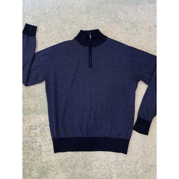 Peter Millar Collection Golf Sweater Mens L Wool Silk Cashmere 1/4 Zip Pullover - Picture 1 of 6